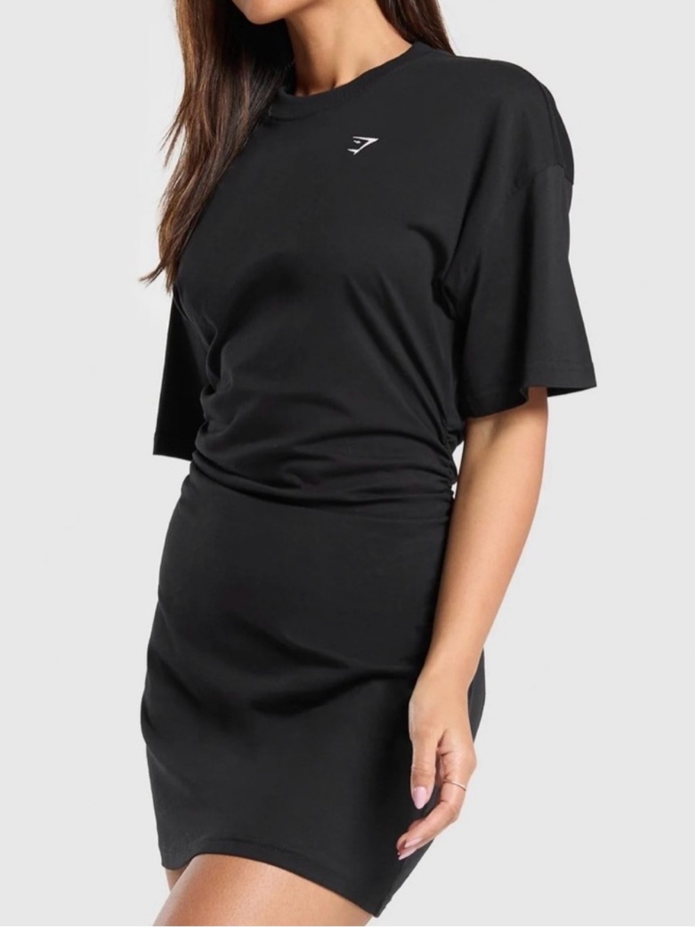 Gymshark Black Tee Dress with Subtle Logo